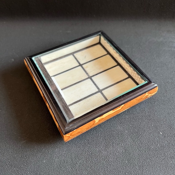 海派陈湘梅妃竹大方内驼骨黄蛉盒