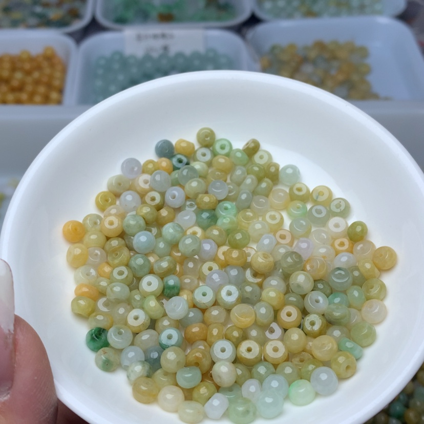 【闪购商品】翡翠手链未镶嵌卡3*6算盘50颗