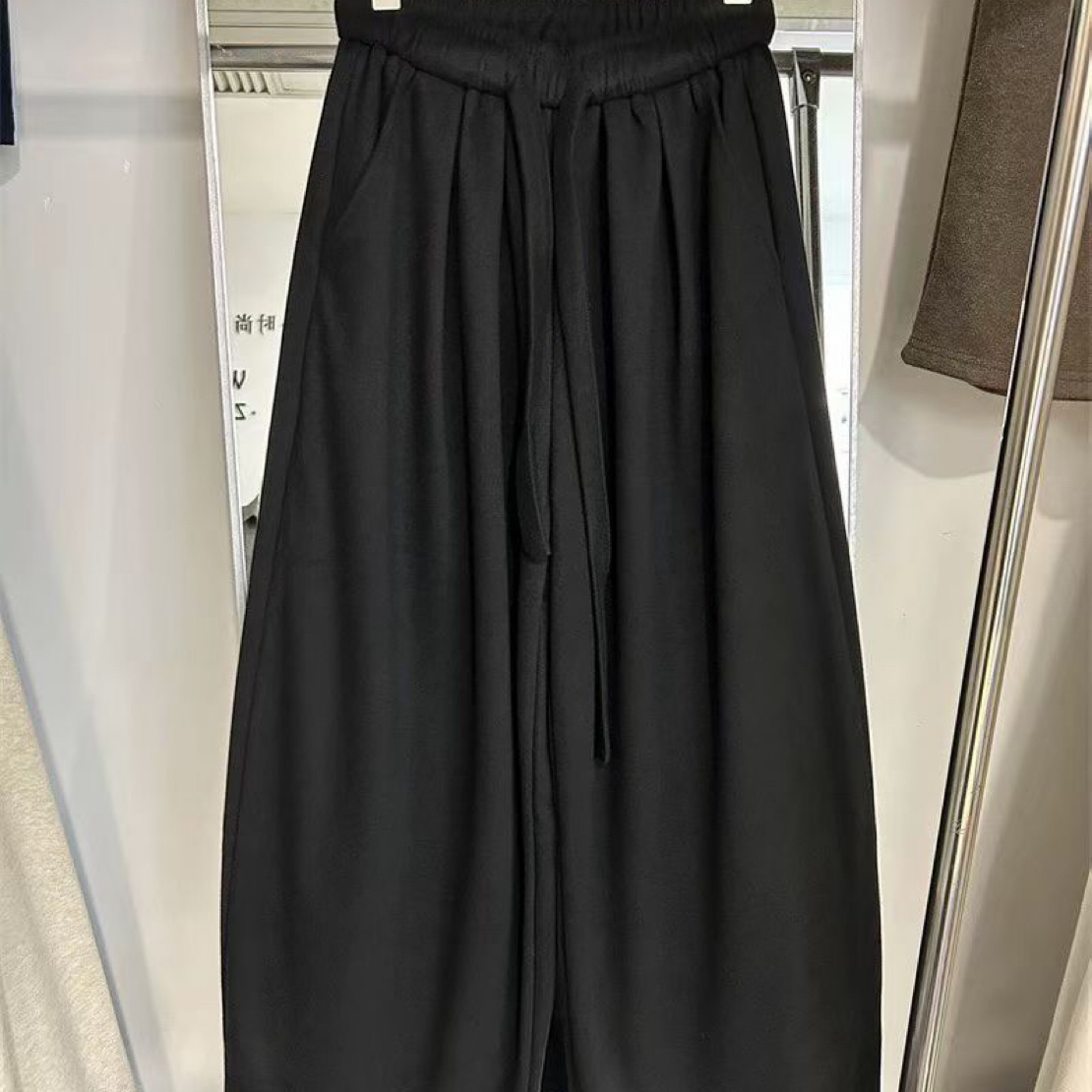 【肉肉家】大码女装冬新款韩版宽松休闲百搭显瘦抽绳阔腿裤5809