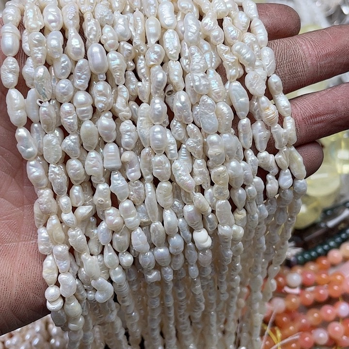 玛瑙/玉髓珠宝半成品合金一条5x8m巴洛克珍珠