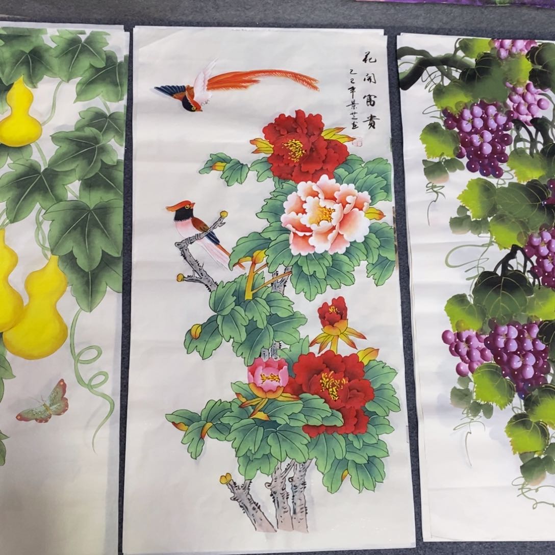 国画尺寸100✖️50三尺精品工笔手绘画