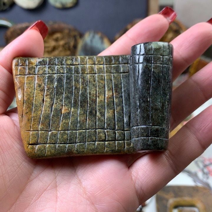 岫岩河磨玉（透闪石质玉）手把未镶嵌