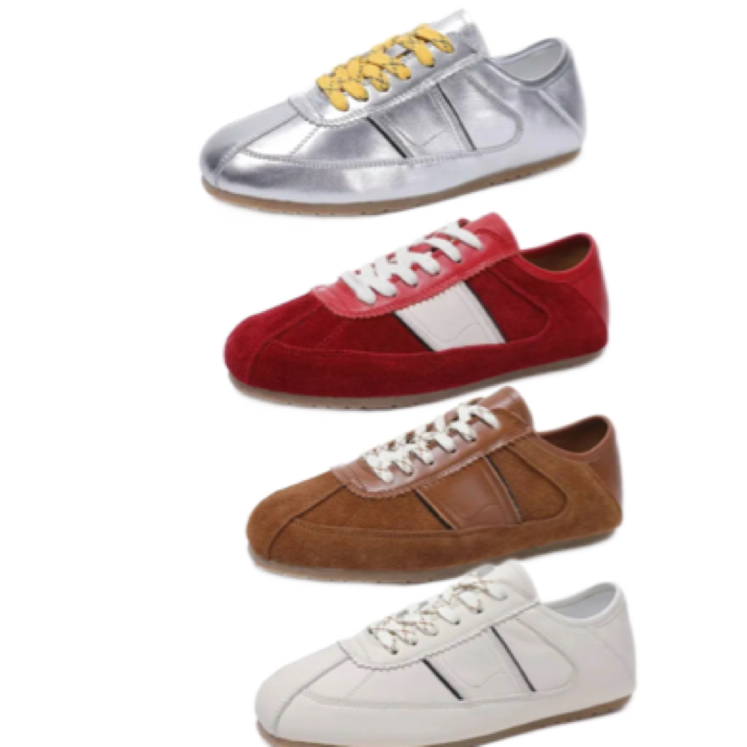 德训鞋圆头街头风透气时尚休闲鞋休闲鞋单鞋女鞋平底软底