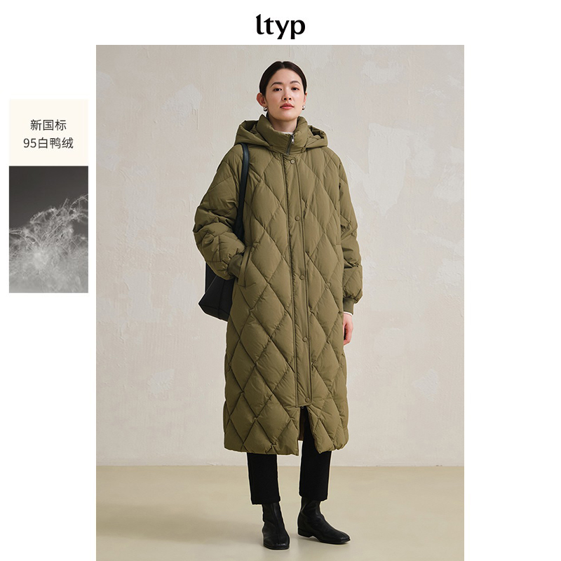 ltyp 11.2 95白鸭绒可拆卸连帽女冬季新款长款保暖外套Y110244114