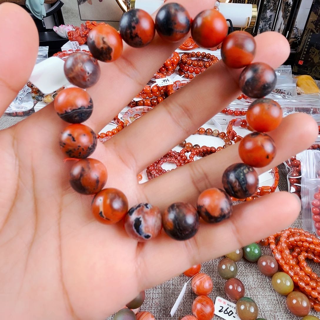 南红玛瑙手链合金1.0113铁皮包浆手串卡11.9