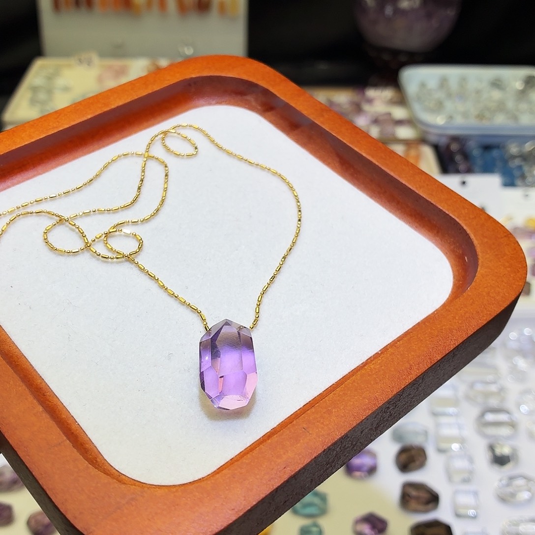吊坠(不含链)未镶嵌水晶紫水 随形 打孔定制不退换