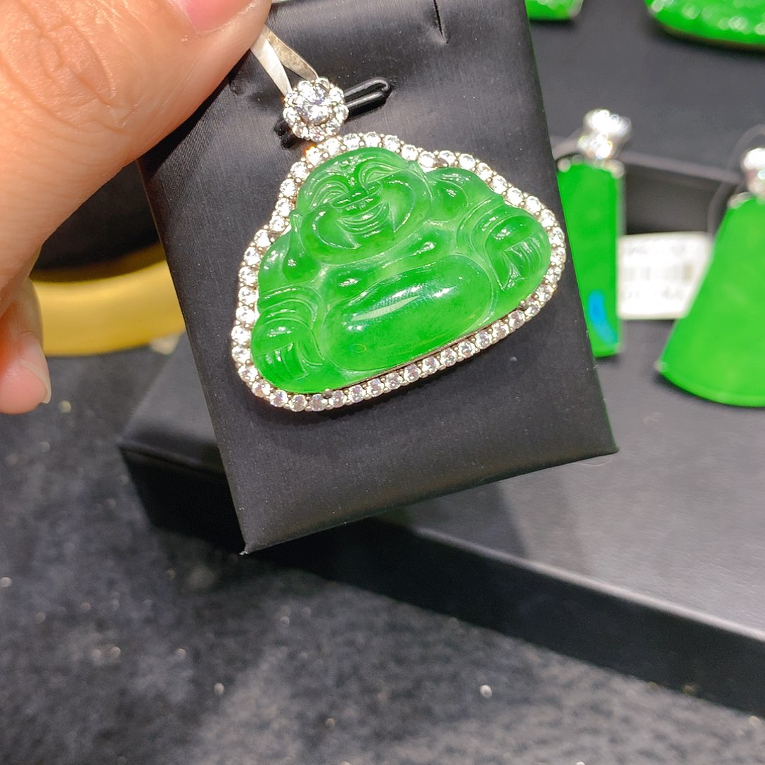 颈饰银S925镶嵌翡翠00002