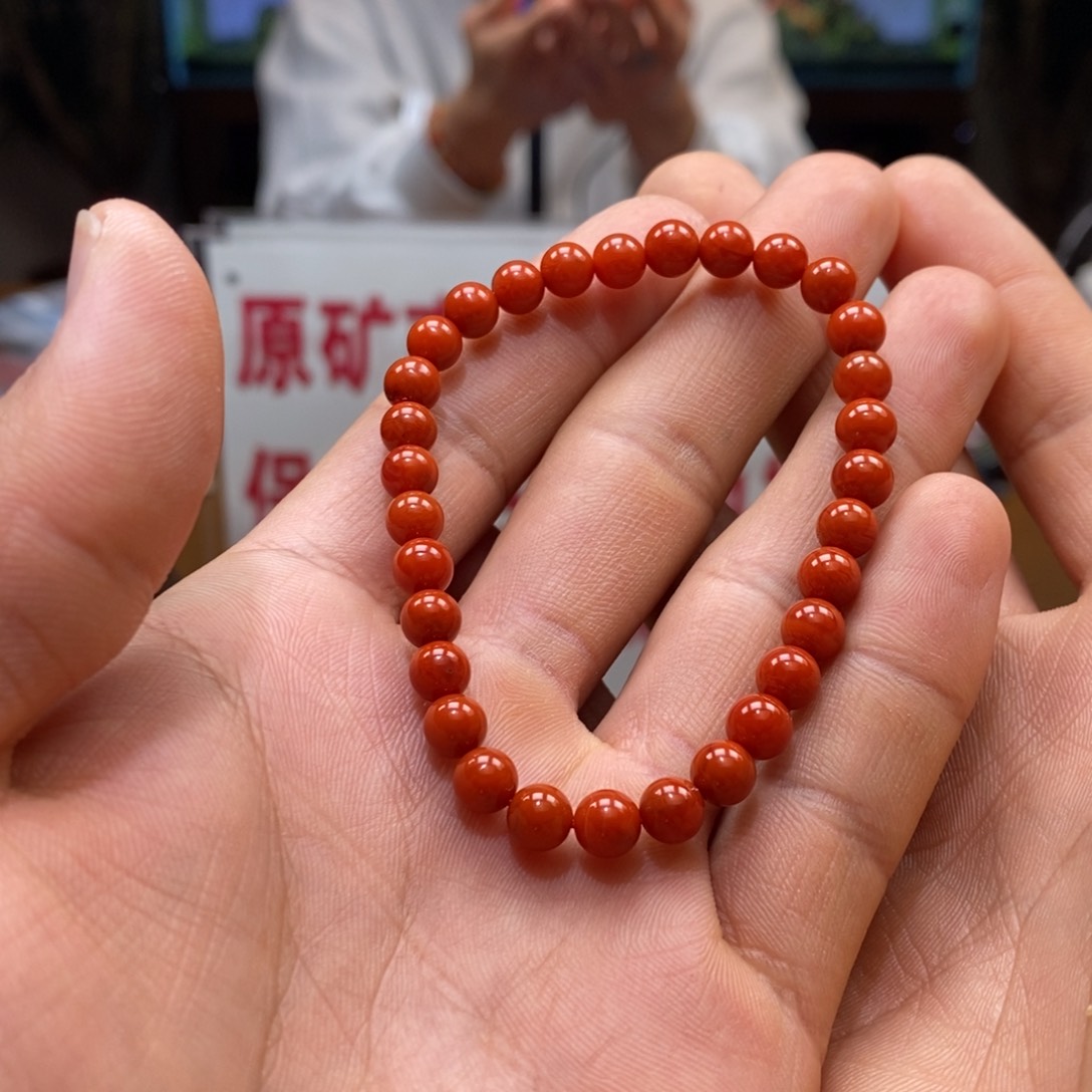 南红玛瑙九口单圈6m m未镶嵌