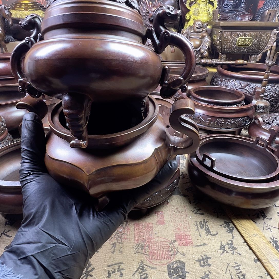 雷*年香炉 家用供香炉 风水摆件 聚宝盆 家居摆件