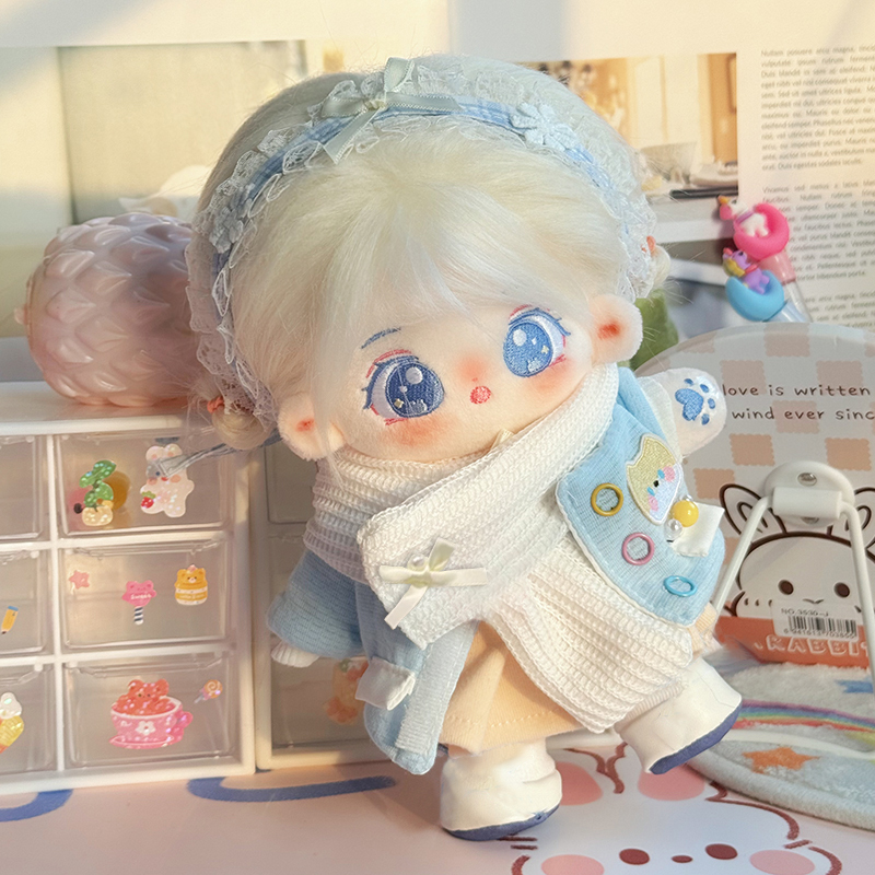 【初雪】正版20cm棉花娃娃女可爱公仔可换装玩偶带骨架衣服新年礼物