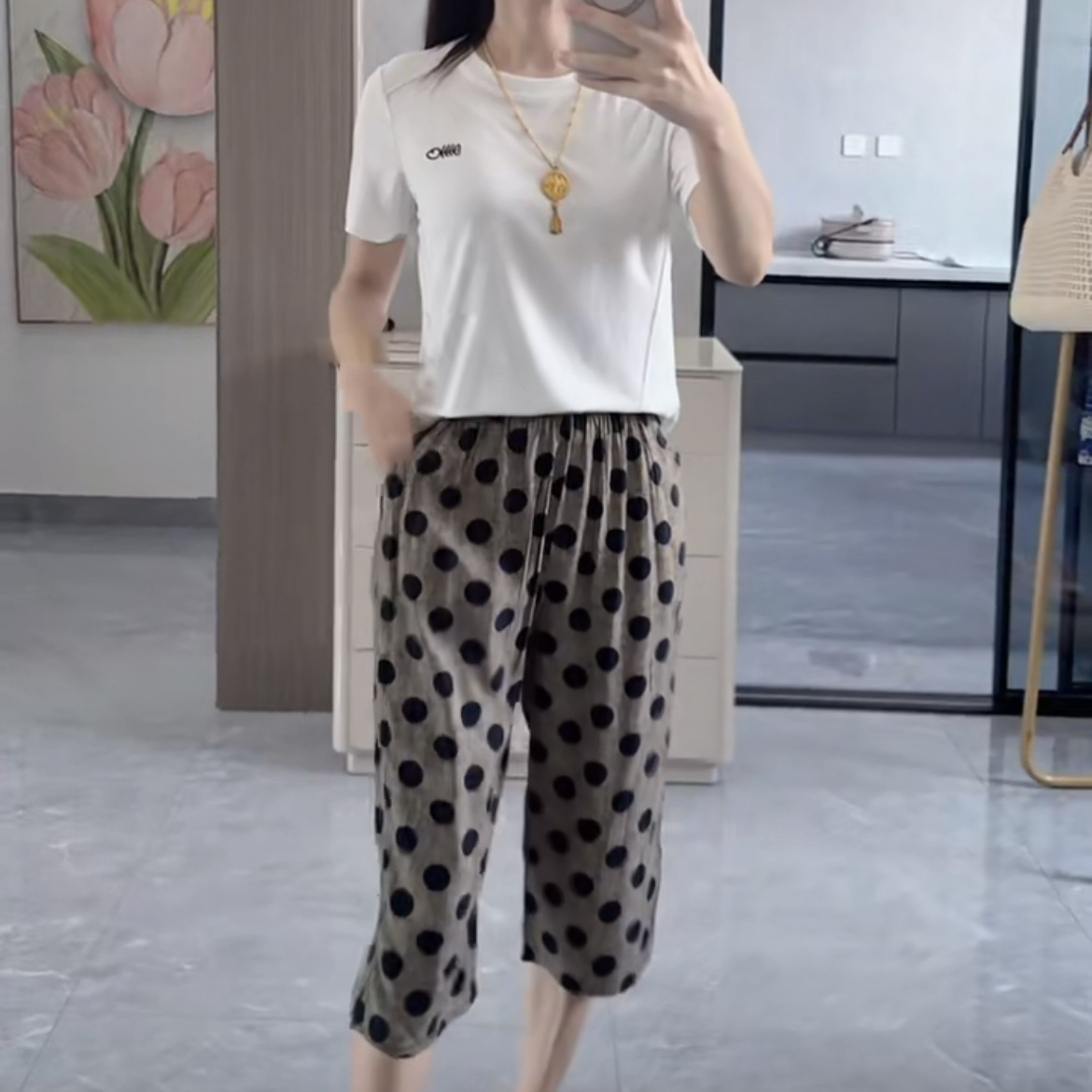 夏季，绵绸，七分裤透气休闲风百搭宽松