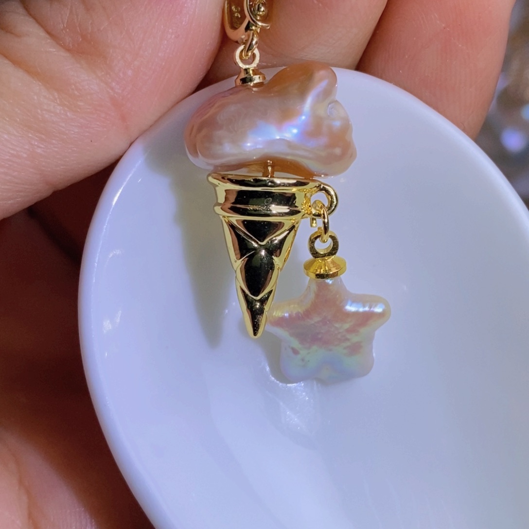 银S925镶嵌天然淡水珍珠淡水珍珠