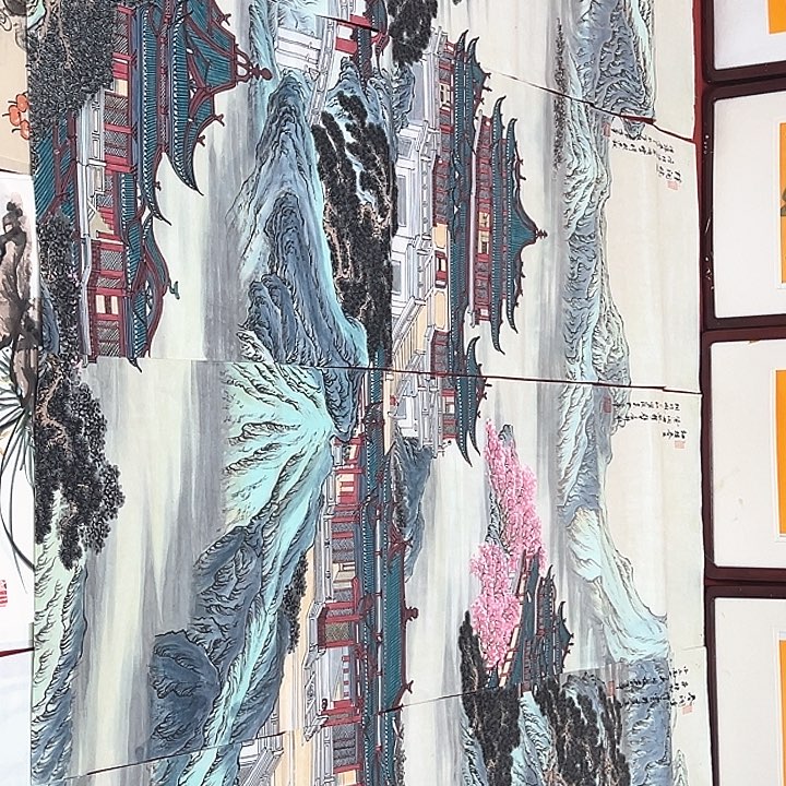 横款纯手工纯手绘早上好