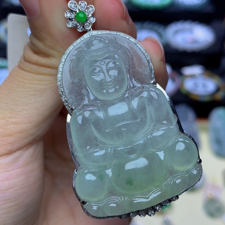 翡翠手链18K金镶嵌翡翠