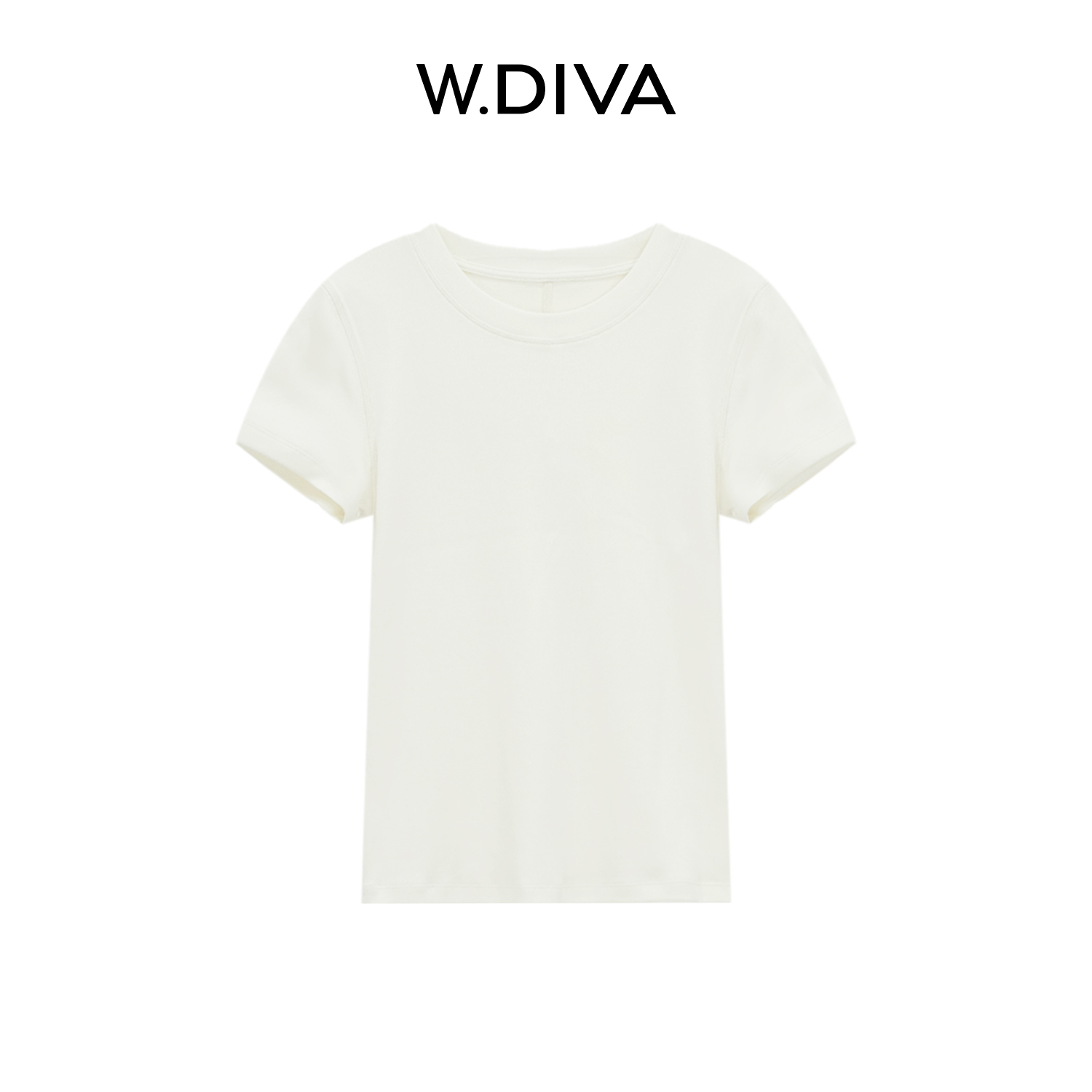 W.Diva【舒适主义】棉纯色夏季时尚简约百搭款圆领短袖T恤1TDM20431