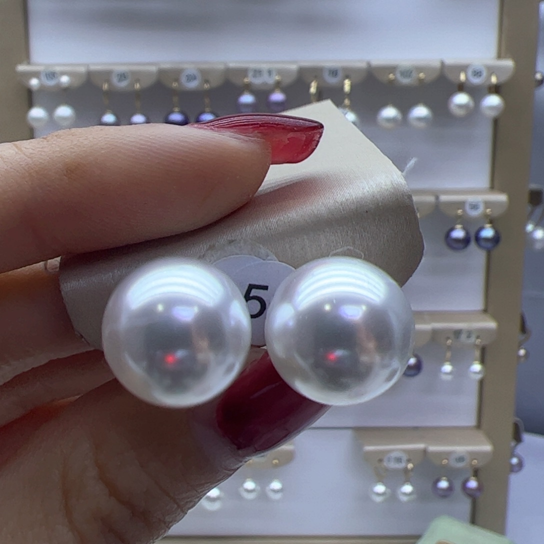 淡水珍珠耳饰18K金镶嵌