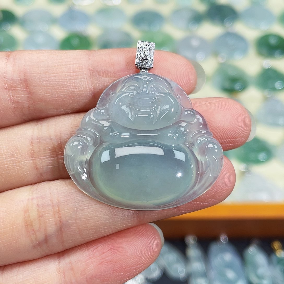 翡翠颈饰18K金镶嵌吊坠