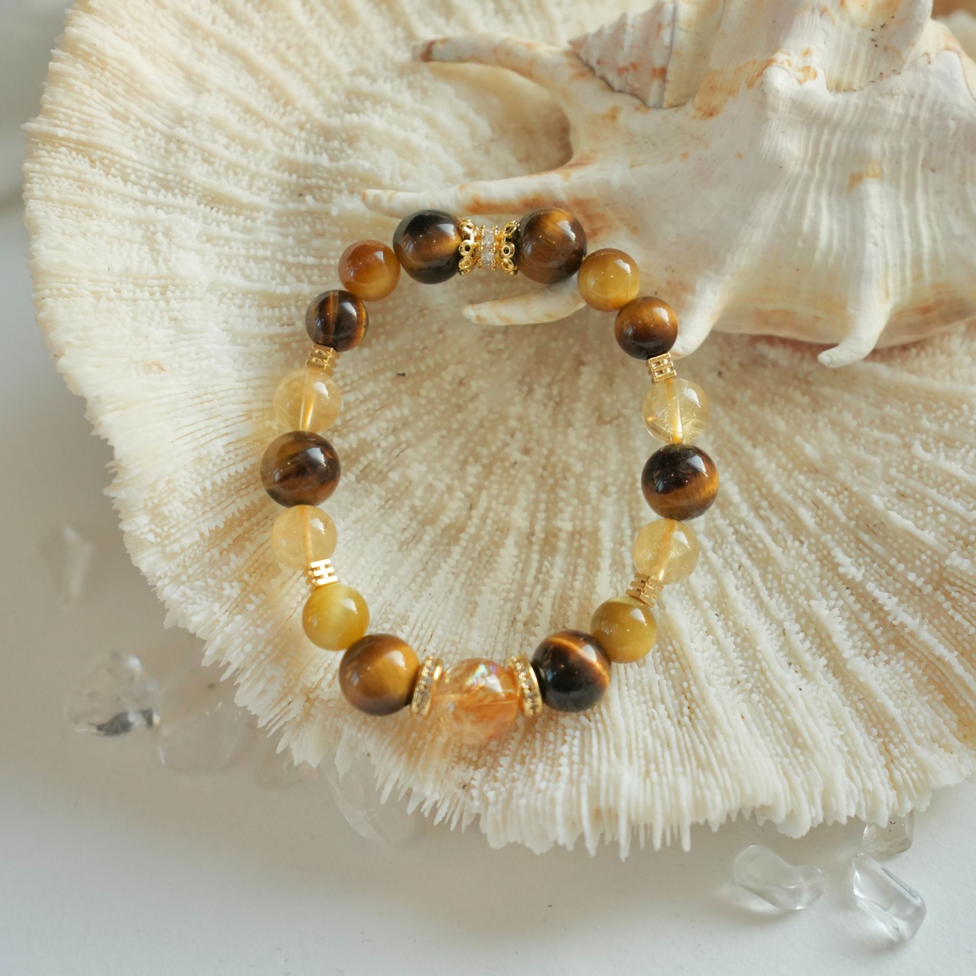 【石验室】金霸大综合天然黄塔晶男女同款手串