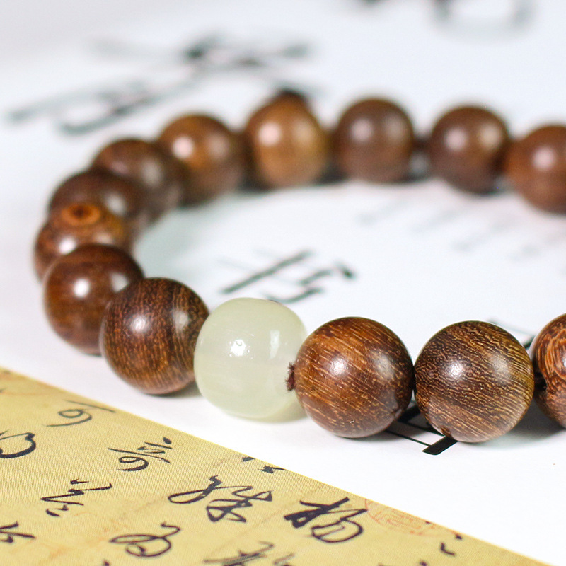 非金属木质手链 圆珠木质手串 简约百搭时尚感男女通用民族风手串