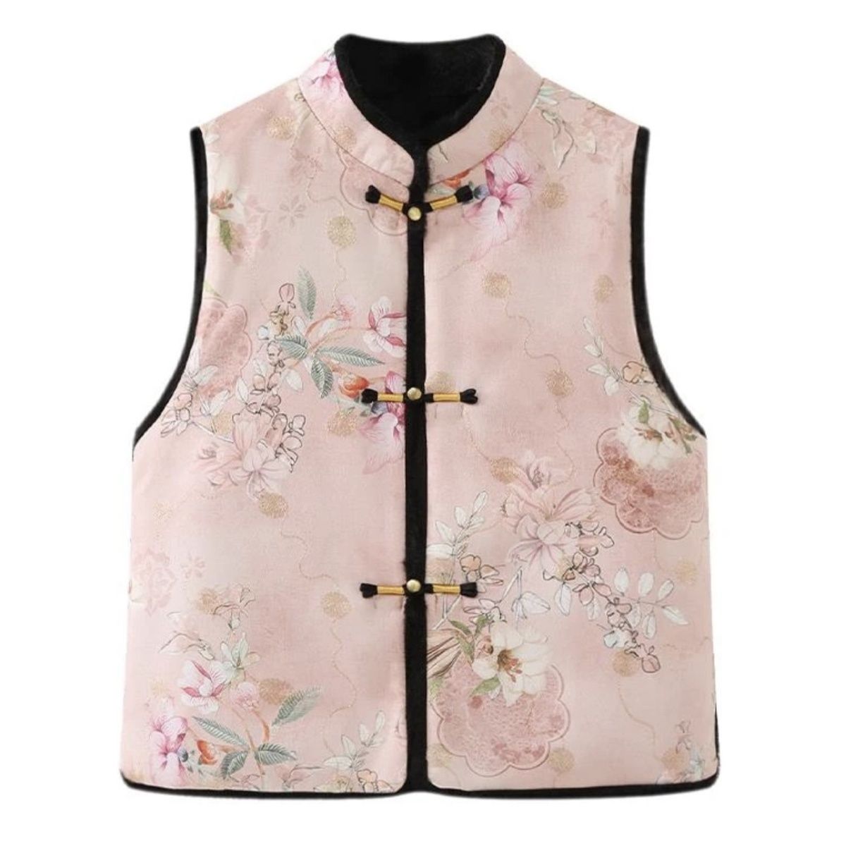 2025新中式皮毛一体双面穿马甲加绒加厚时尚百搭复古保暖立领上衣