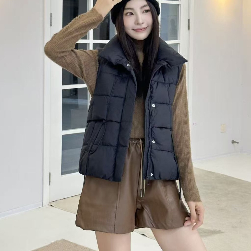《沐瑶精选》棉马甲女秋季加厚保暖简约纯色洋气百搭显瘦