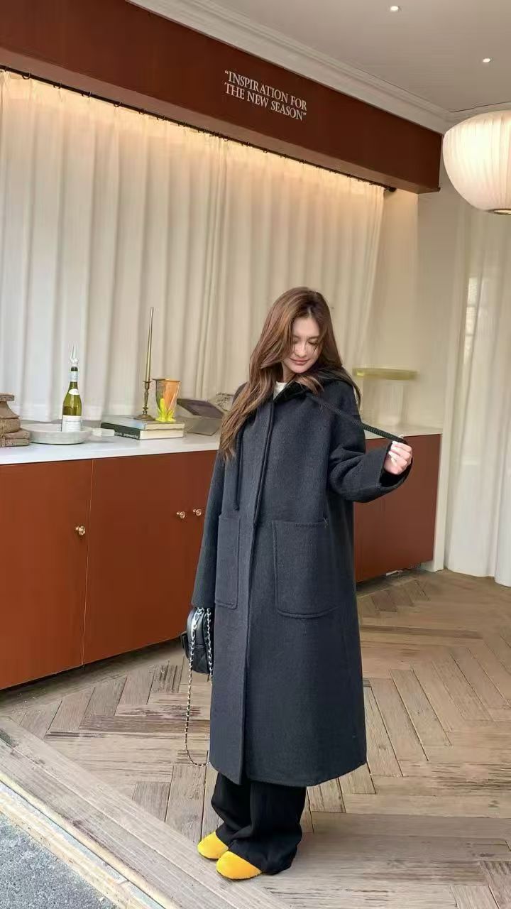 【801-1000】法式极简风长袖羊毛外套百搭简约大衣网红秋冬