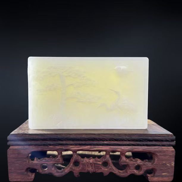 松鹤延年｜天然和田白玉摆件【周】