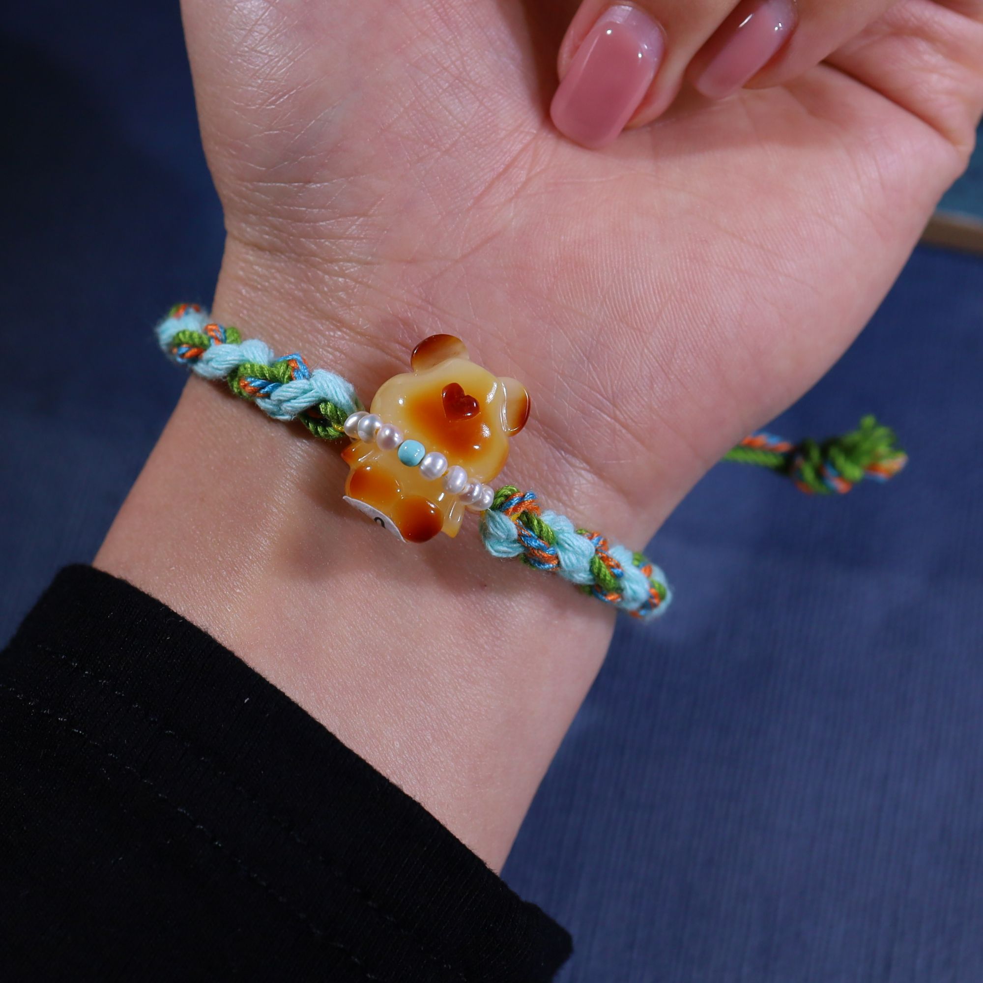 天然胶皮俏色巧雕小熊DIY原创设计(抖音基地质检发货，带证书）