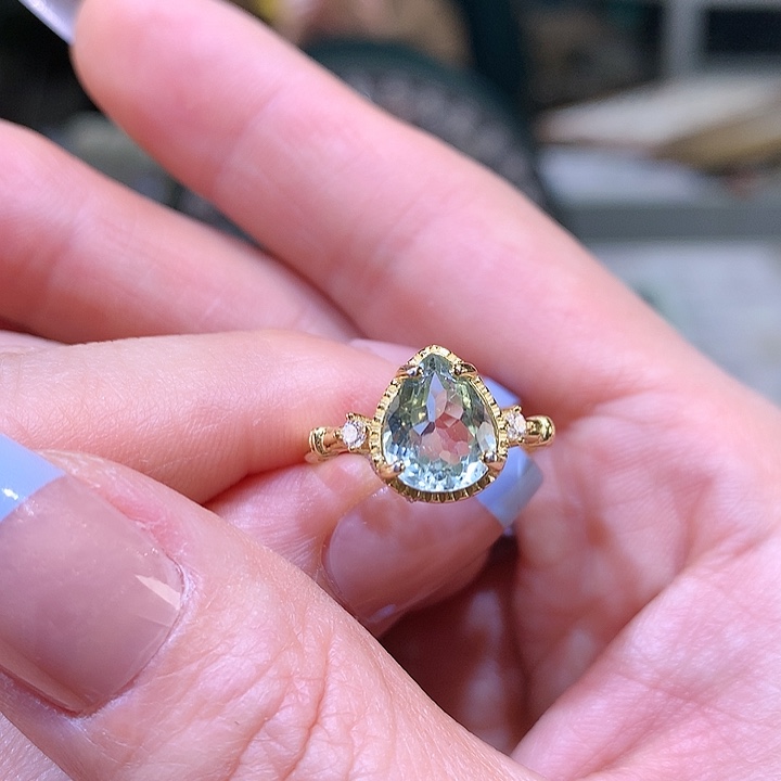 碧玺戒指银S925镶嵌纯天然