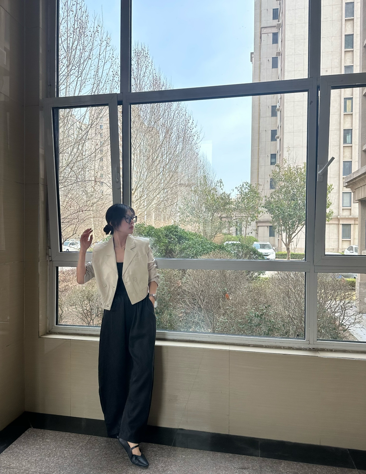 西装领常规款拼接厚款短款短外套春季韩版百搭秋季卡其色简约