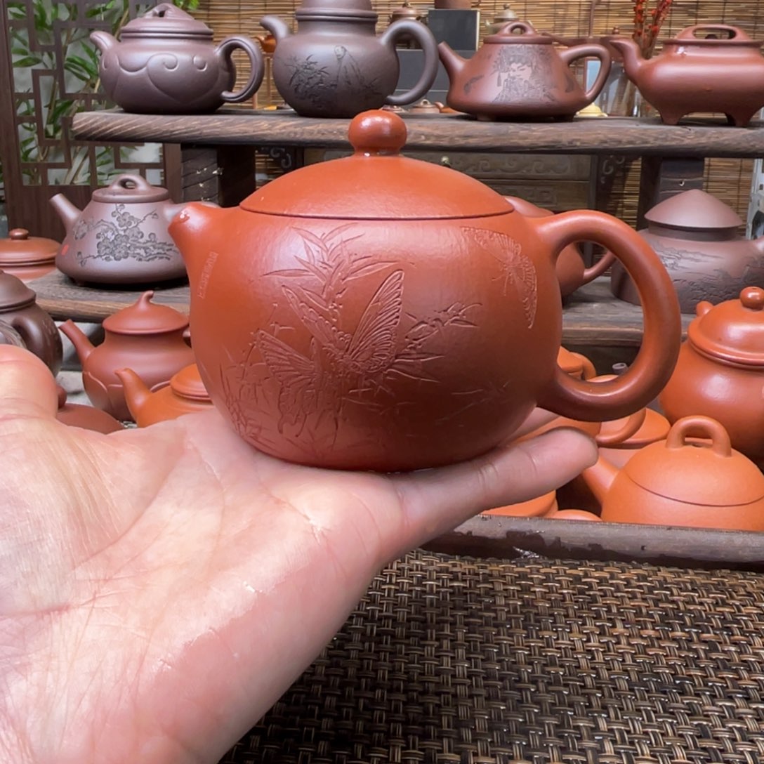 紫砂茶壶宜兴原矿紫砂手工制180