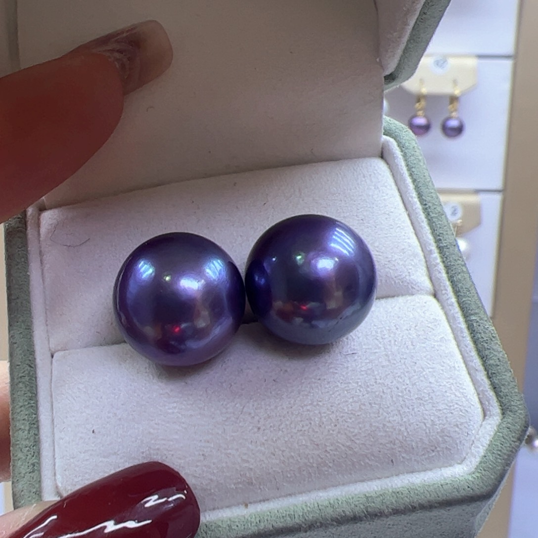 淡水珍珠耳饰银S925镶嵌