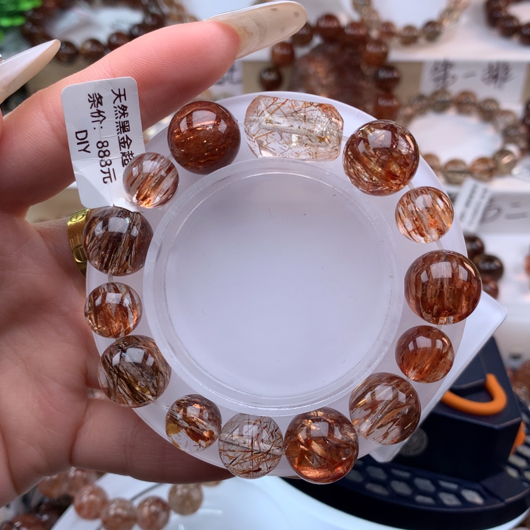 未镶嵌手串水晶黑金超七多样性发其一