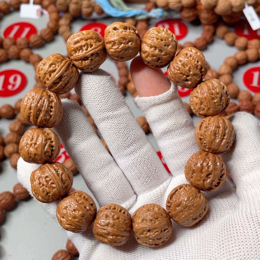 文玩核桃手串高配西瓜筋磨盘19mm