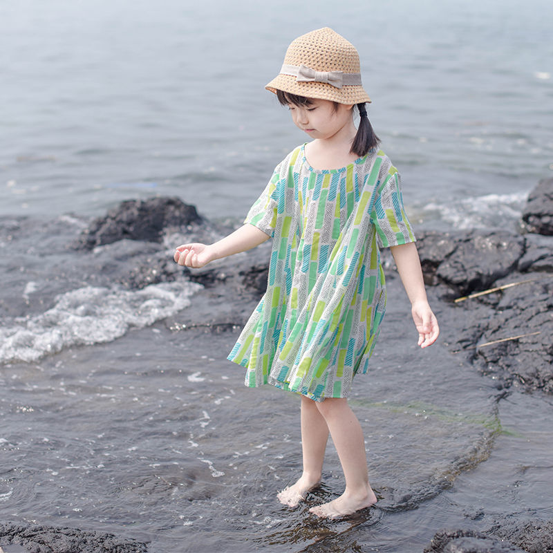 裙子小孩童装女童宝宝夏季儿童短袖连衣裙中小童小女孩公主裙装
