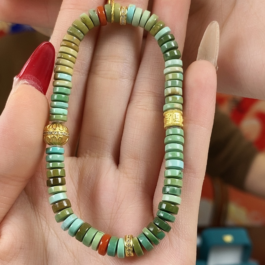 绿松石银S925镀金镶嵌珠宝奇石