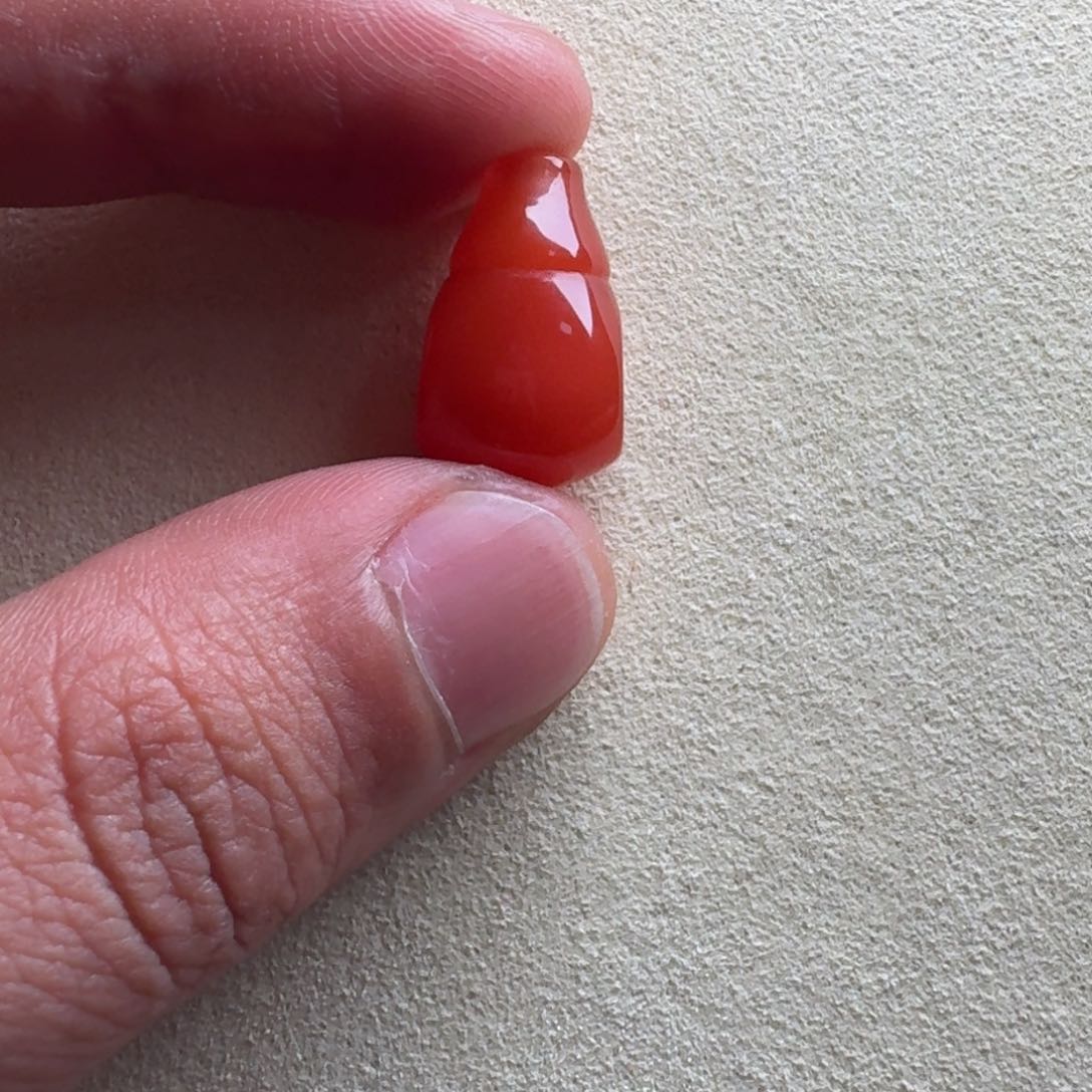 南红玛瑙三通对孔11.7未镶嵌