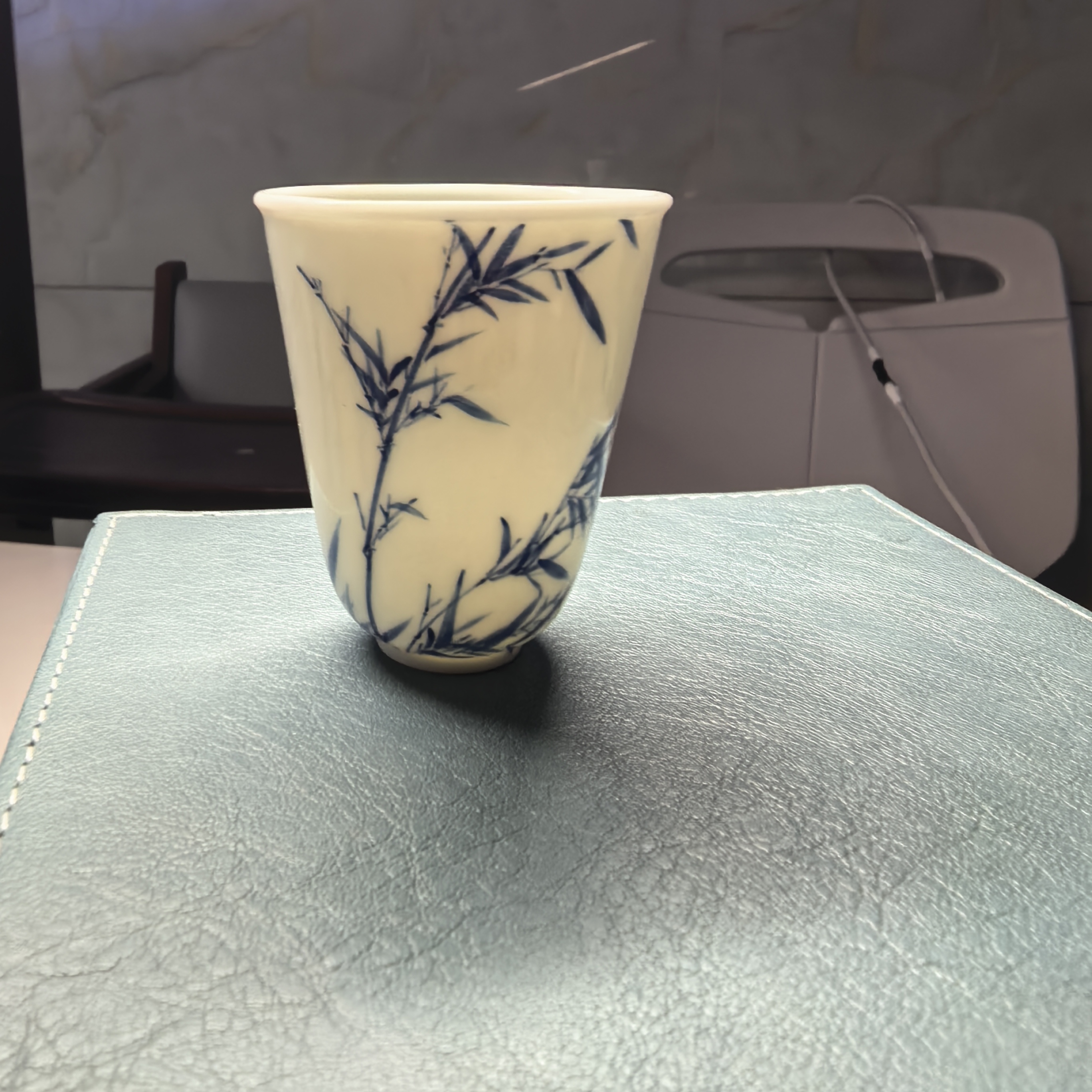 竹子主人杯品茗杯可养开片冰裂小杯子礼品装全手工青瓷