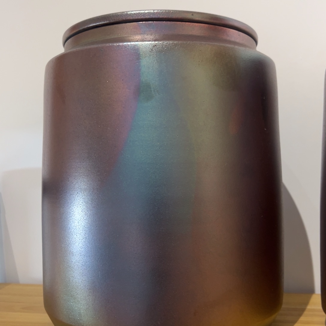 显*?云南建水紫陶古法柴烧茶罐