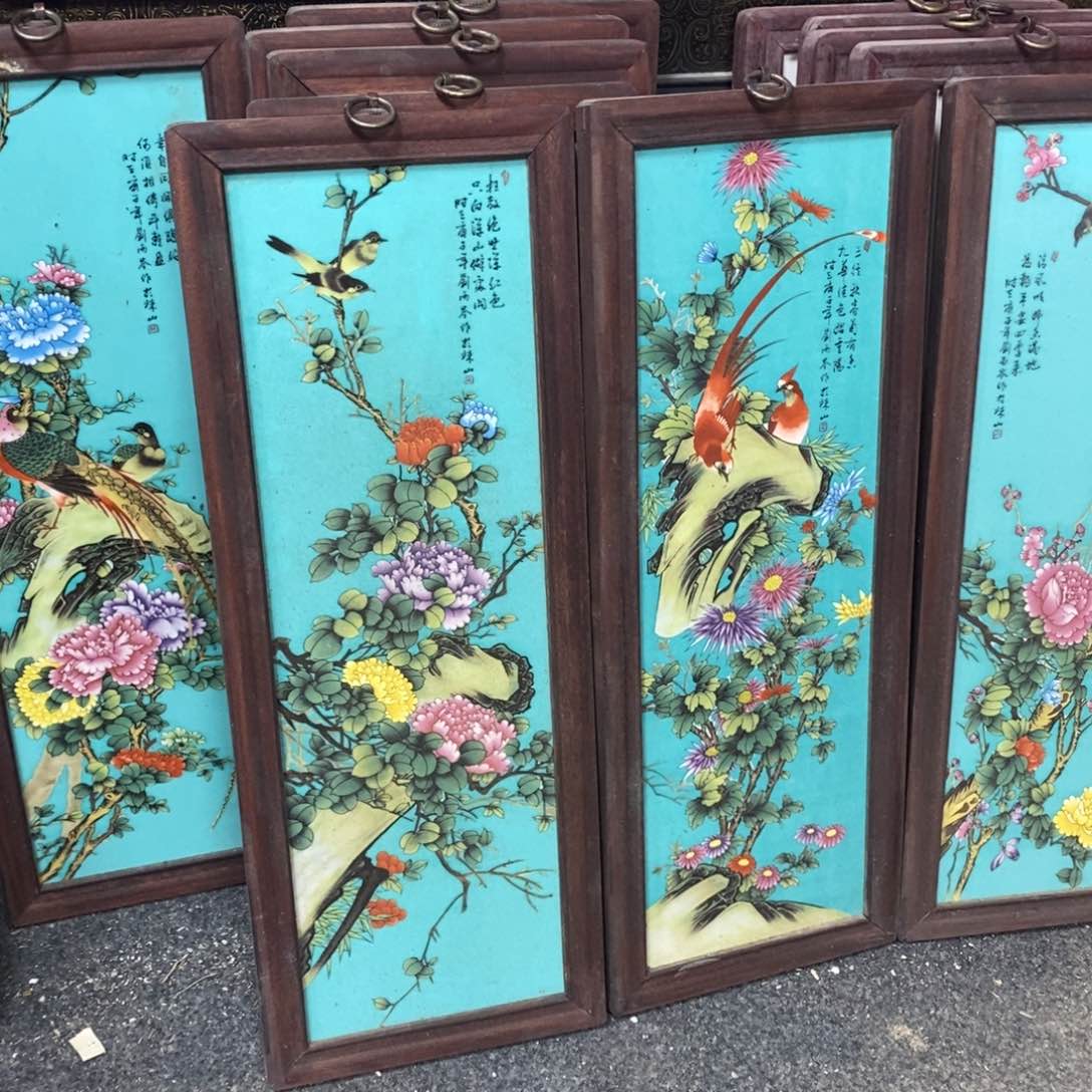 瓷片55*21厘米景德镇瓷板画柴窑烧制