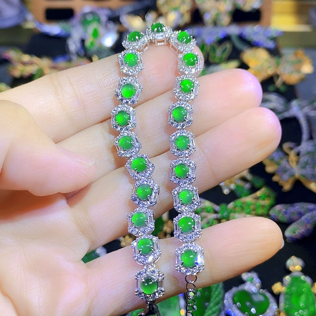 吊坠(不含链)银S925镶嵌翡翠