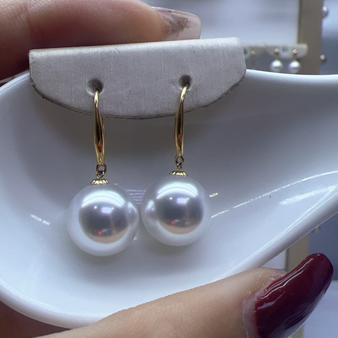 淡水珍珠耳饰18K金镶嵌