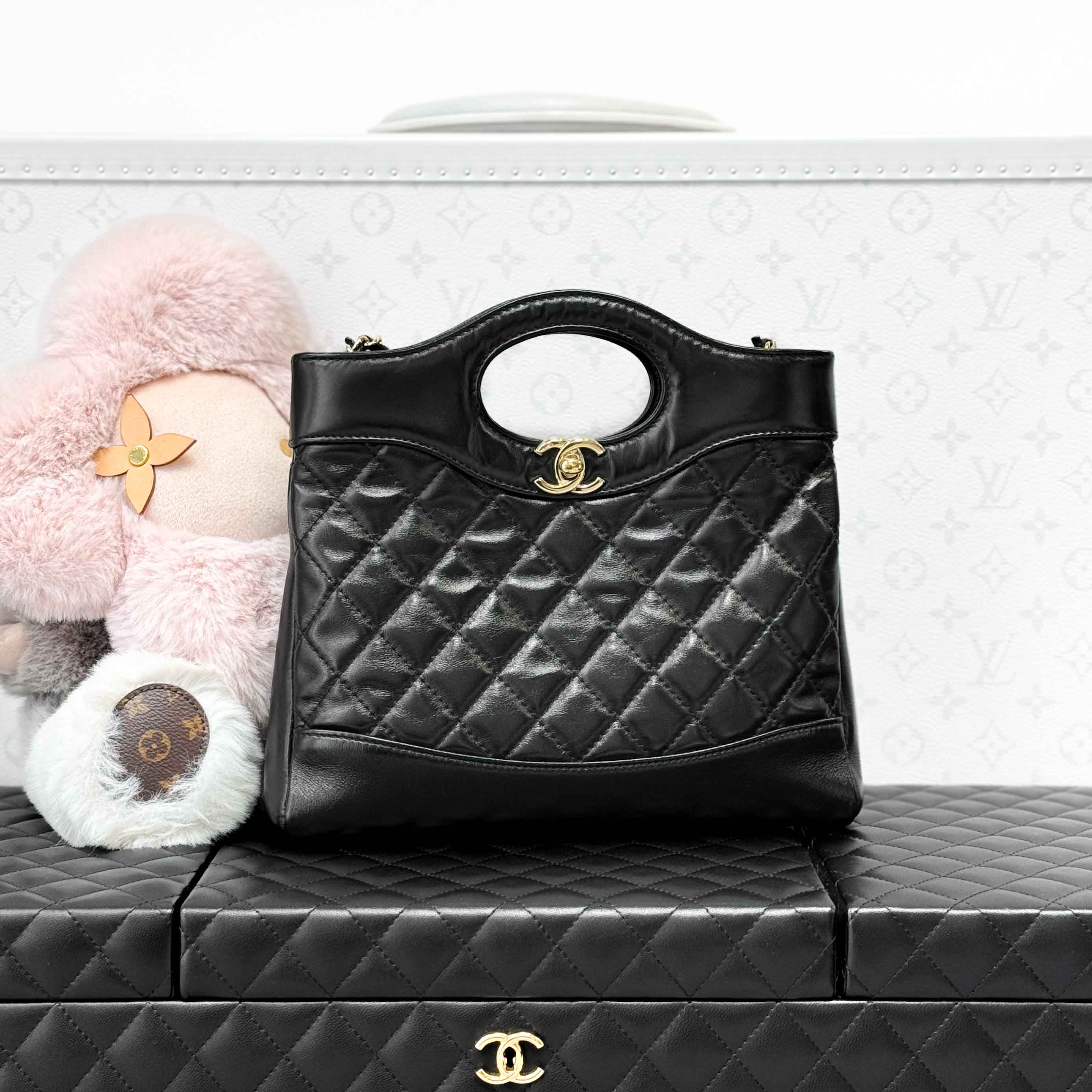 99新 Chanel/香奈儿 24C黑金31bag mini 手提包，链条包，斜挎包 