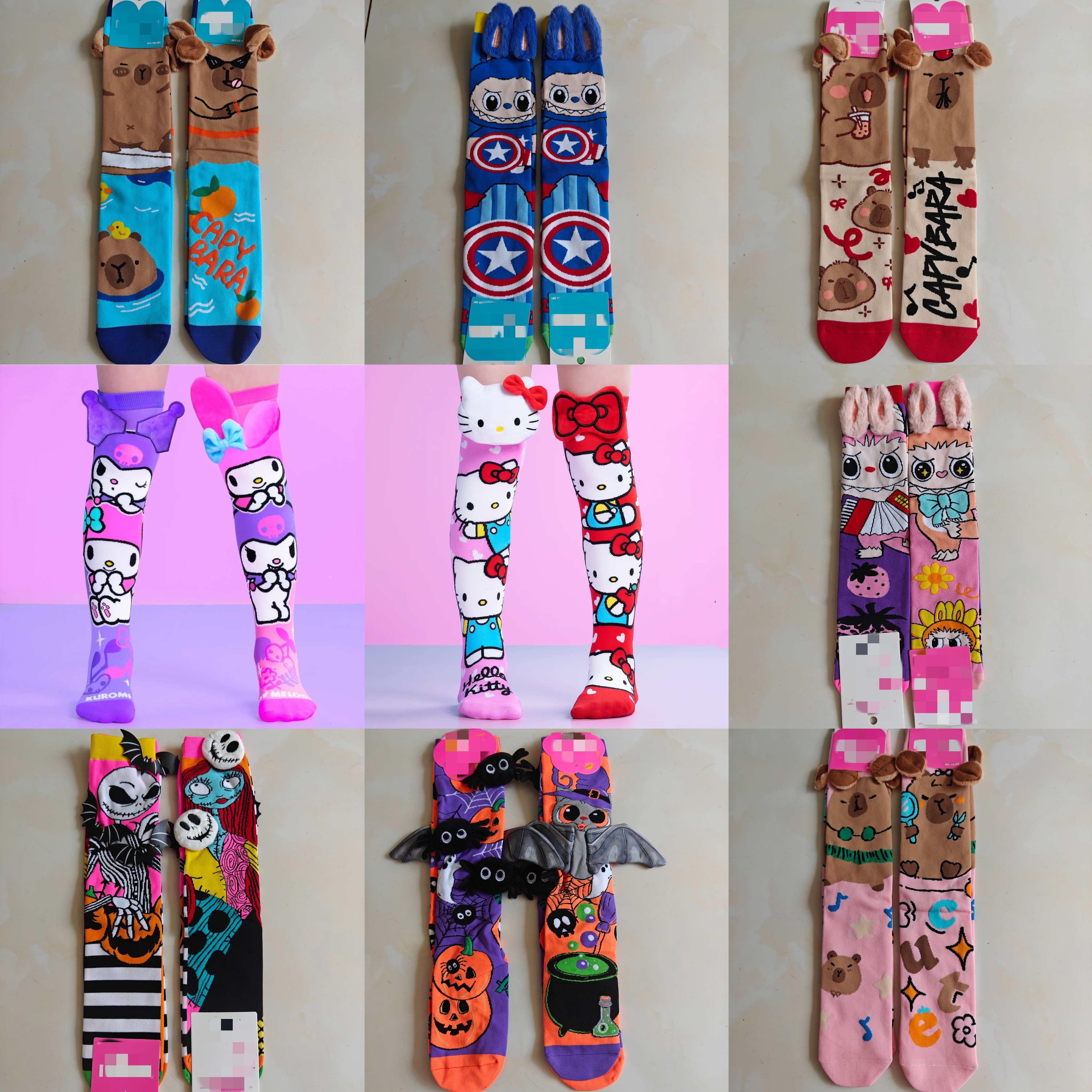 热销爆款立体卡通拉布布 卡皮巴拉款网红流行袜潮袜(可成人儿童)