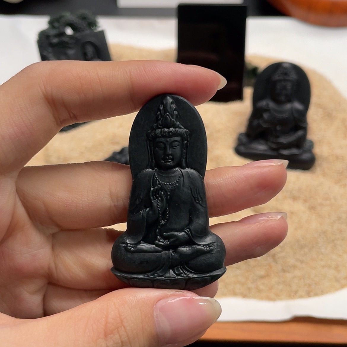 【闪购商品】定制翡翠未镶嵌墨翠