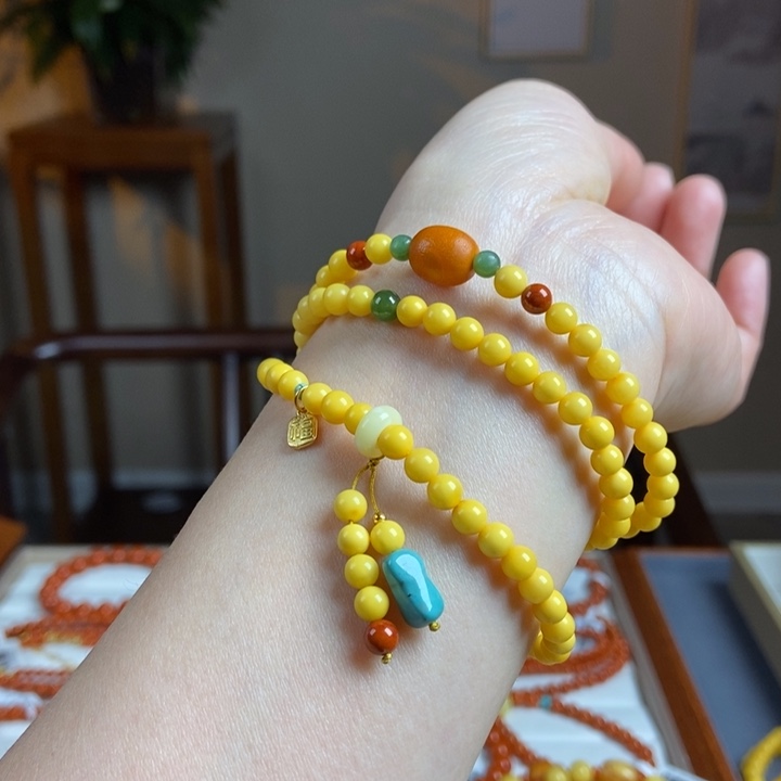 琥珀手链未镶嵌蜜蜡手串5