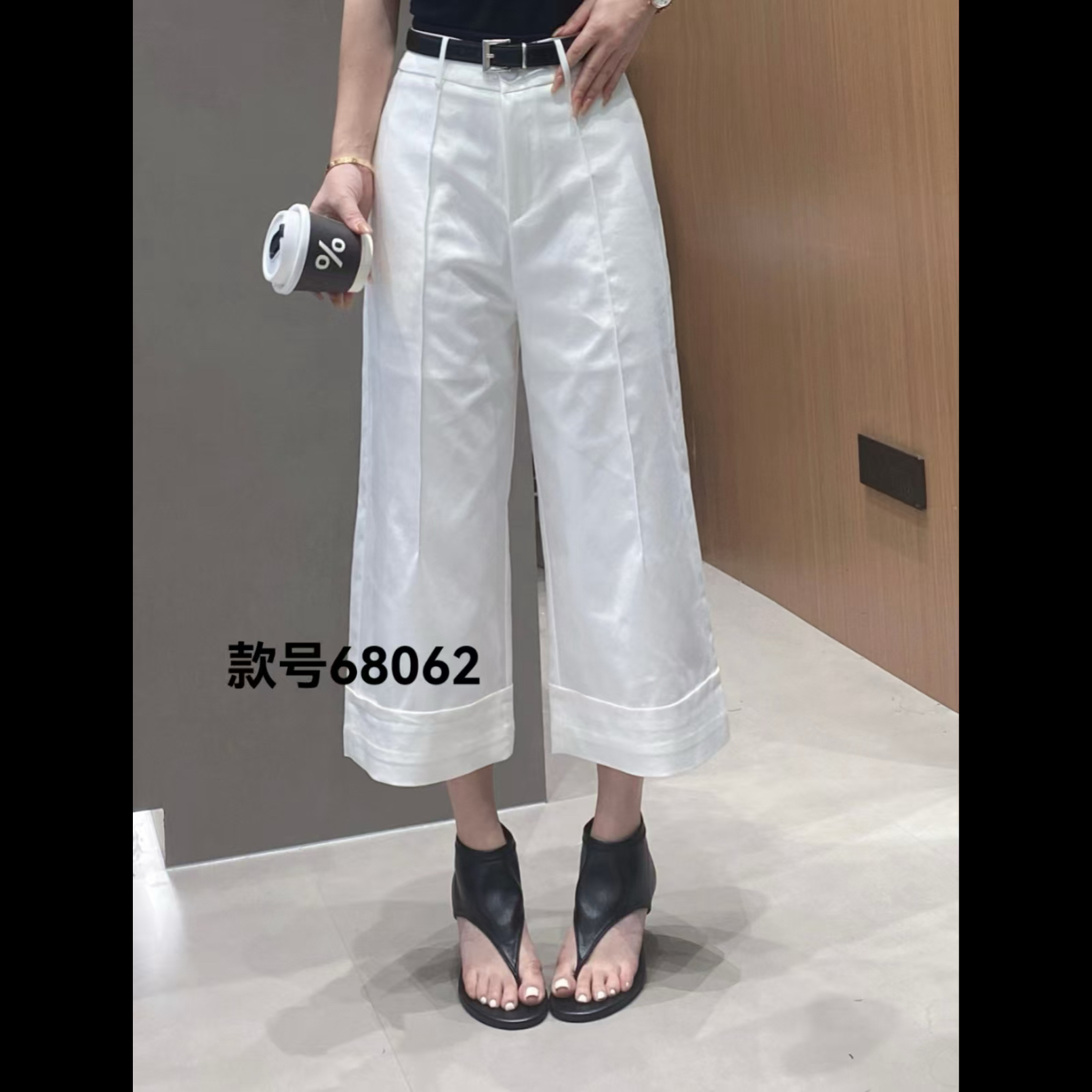 【玫瑰缘】欧货OG厂家福利设计师百搭时尚气质高腰轻奢宽边七分西裤