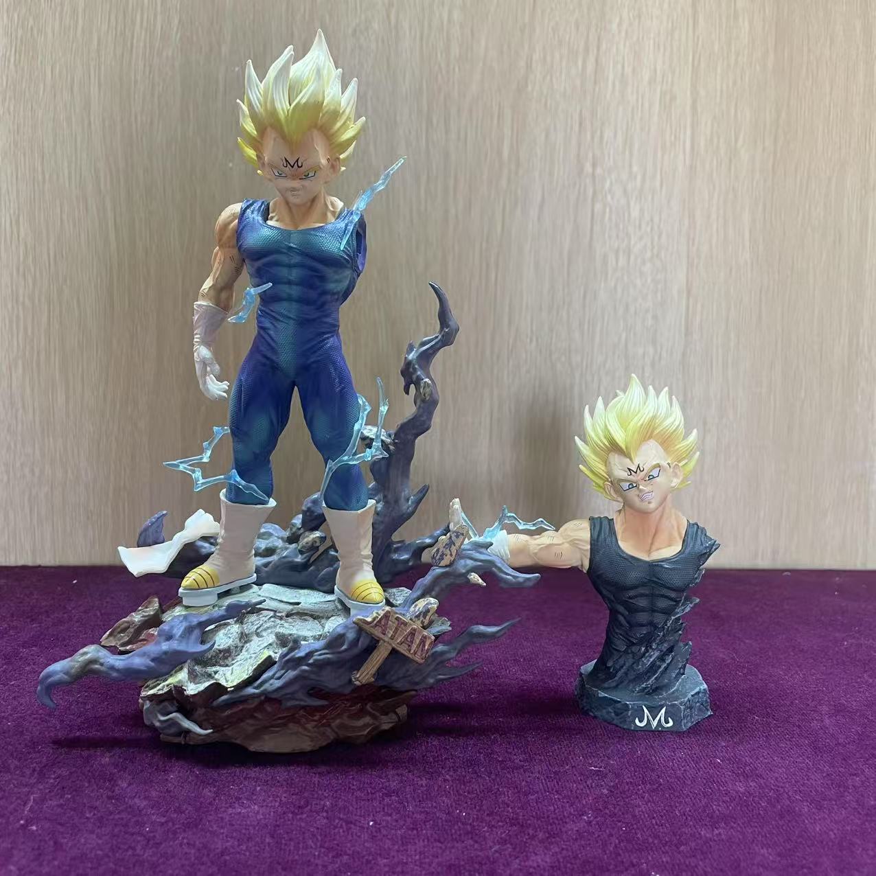 【清风潮玩】七龙珠2头雕魔化贝吉塔 底座发光模玩摆件高约23