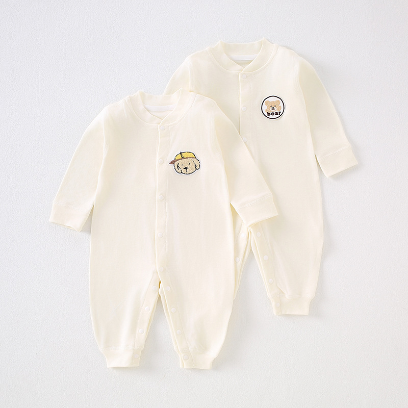 新生婴儿长袖连体衣莱赛尔春秋季衣服新生儿无骨哈衣男女宝宝爬服