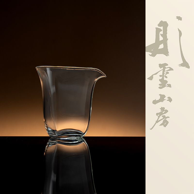 彤云山房玻璃三角款大号公道杯家用三角公道杯公杯茶具分茶景德镇